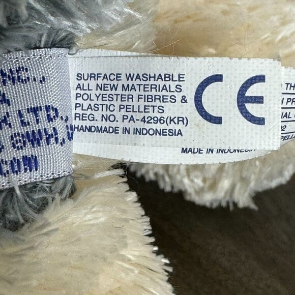 Aurora Flopsie Ludwig The Schnauzer Stuffed Animal Cream Gray Puppy Plush - Picture 8 of 11